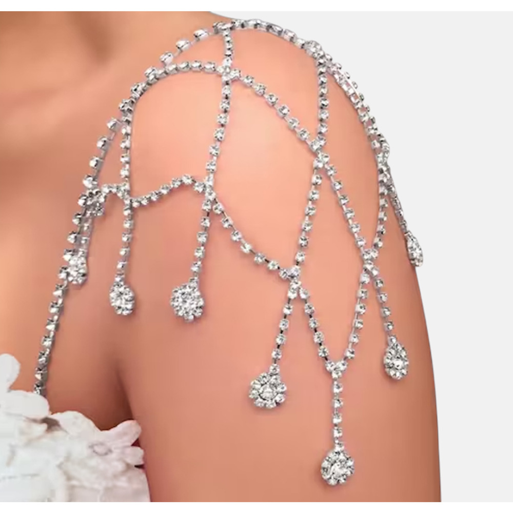 Silver Rhinestone Shoulder Chain - Picture 4 of 4